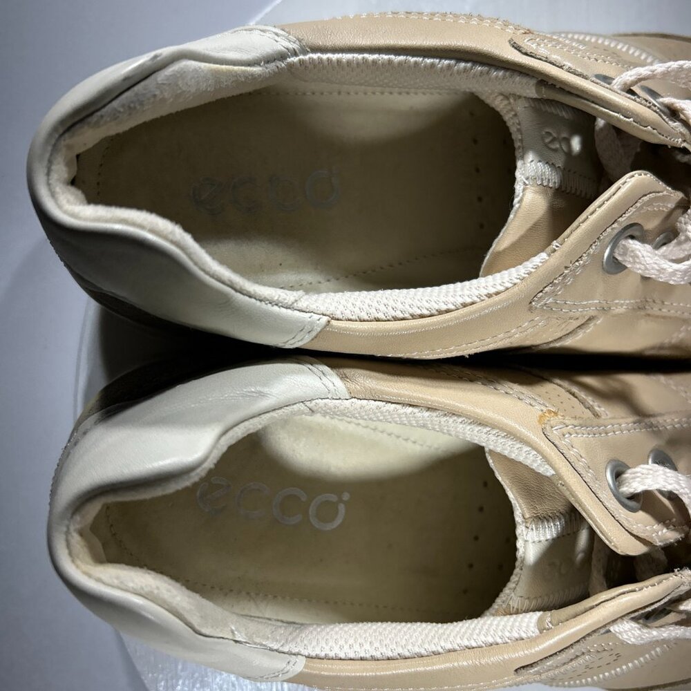 ECCO Womens Casual Suede Leather Sneakers Size 9.5 EU 40 Arch Support Lace Beige - Picture 9 of 13